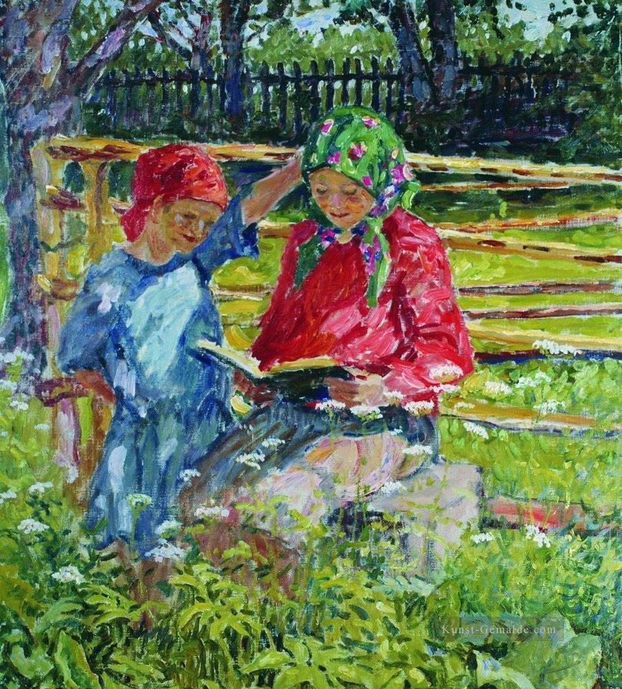 Mädchen in Tüchern Nikolay Bogdanov Belsky Kinder Kinder impressionismus Ölgemälde